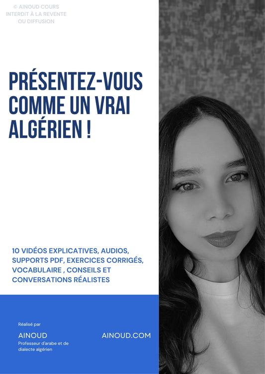Cours de dialecte algérien - PDF + vidéos incluses